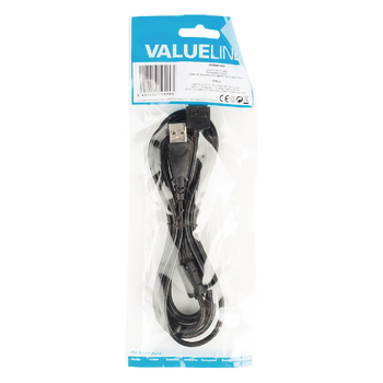 VLCP60806B20 Usb 2.0 kabel usb a male - canon 12-pins male 2.00 m zwart Verpakking foto